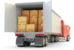 Freight transportation, packages shipment and shipping goods con
